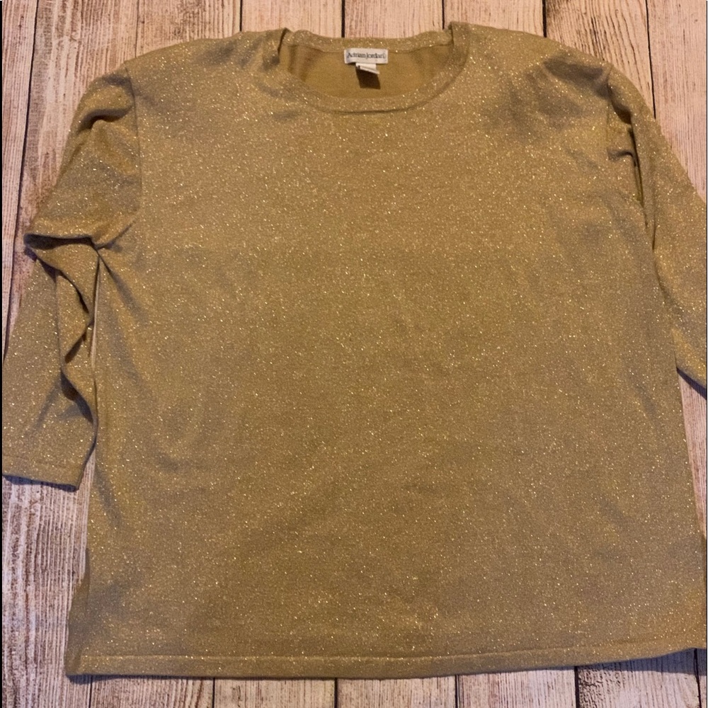 Gently Used Size 3X Adrian Jordan Gold Sparkle sweater